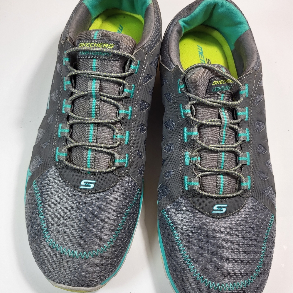 Skechers Women's Memory Foam Gray & Aqua Size 9